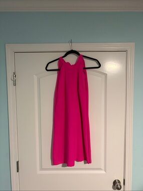 Fuchsia Halter Midi Dress